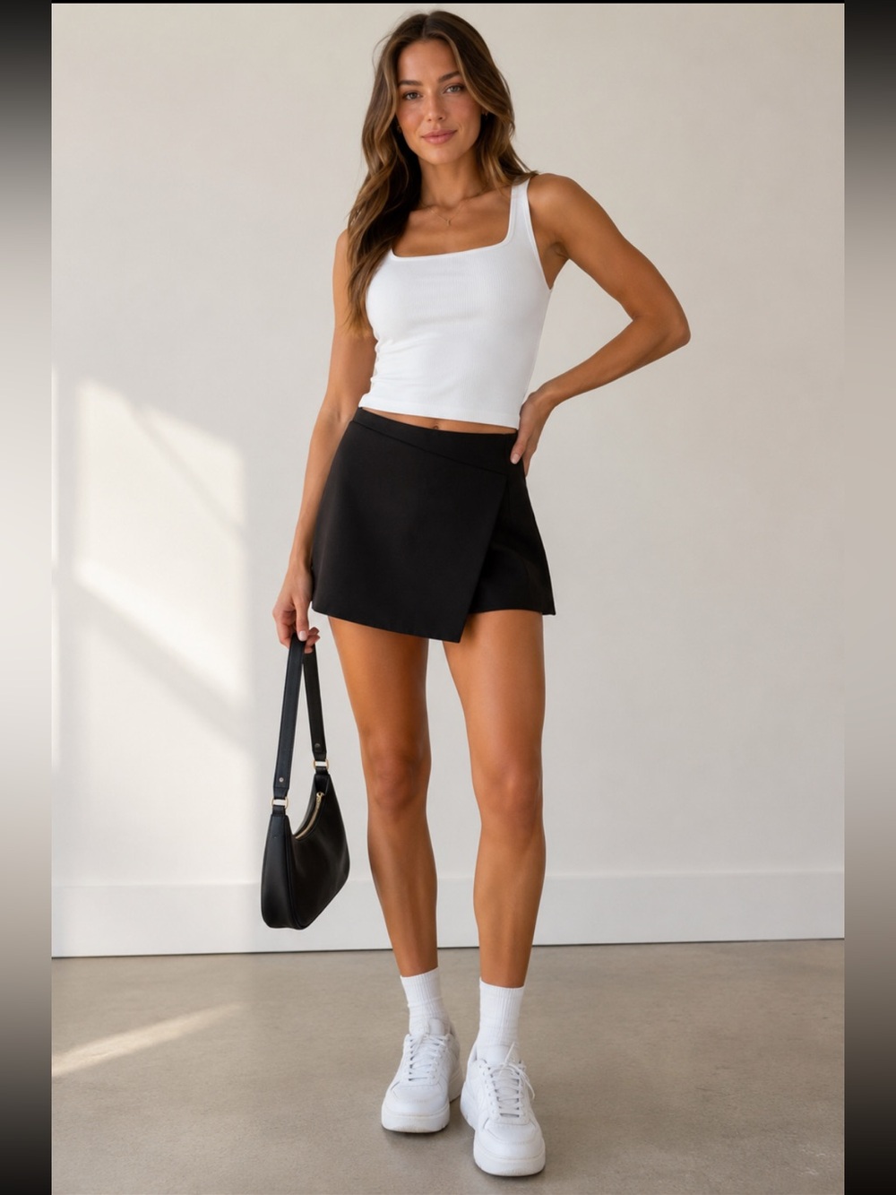 Express Black Wrap-Front Skort